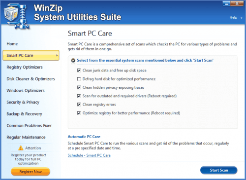 what is direct defrag in winzip system utilities suite