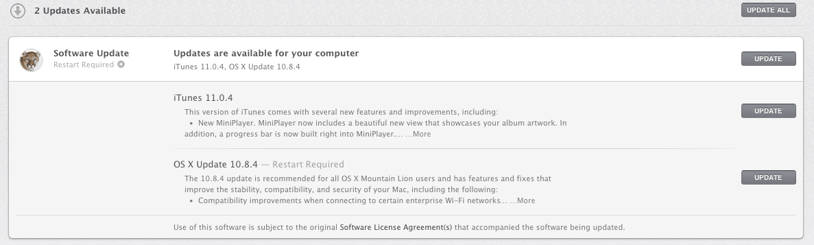 mac os x 10.8.5 software update folder